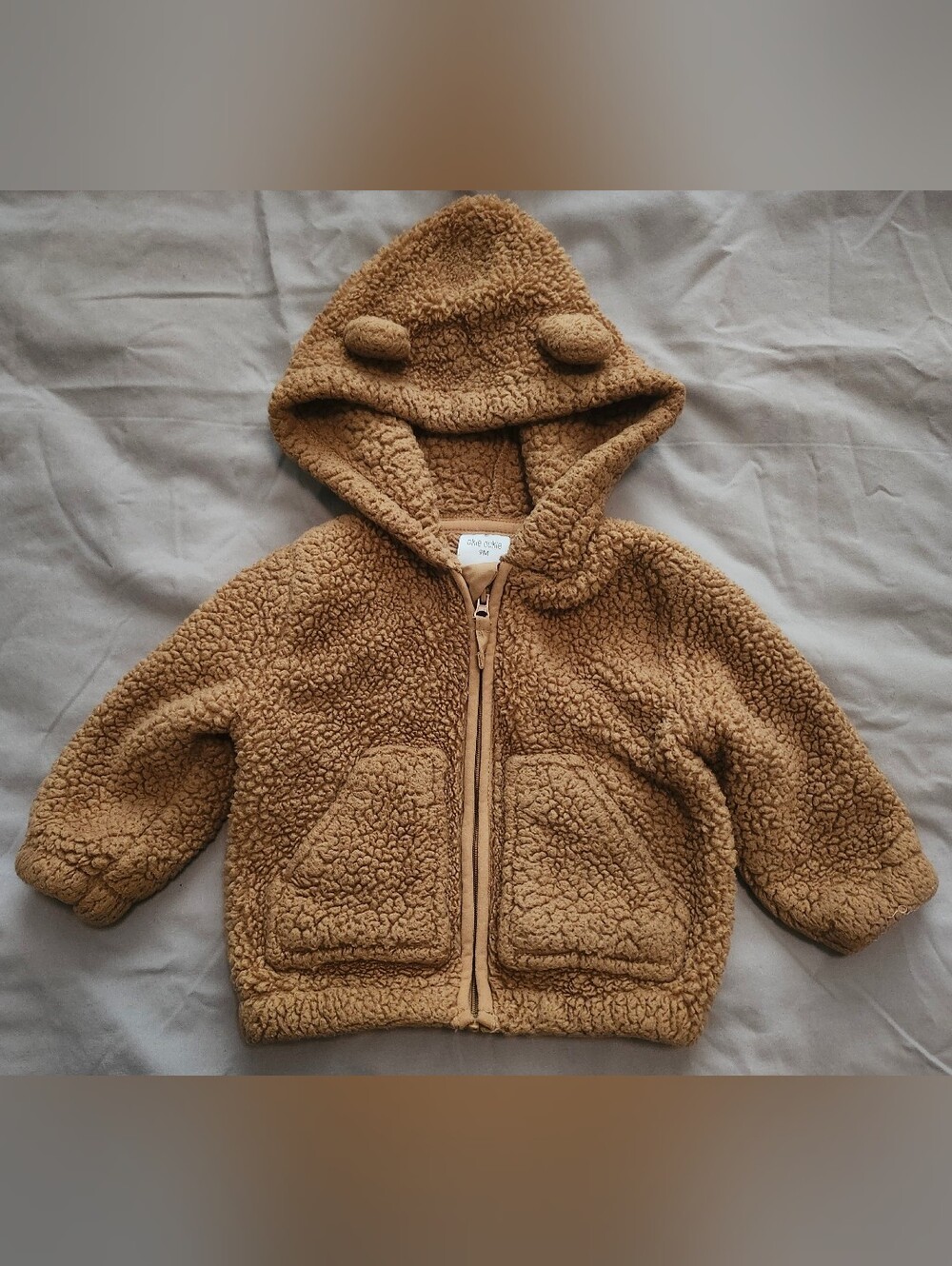 Cozy Teddy Sherpa Hooded Zip Jacket - Camel